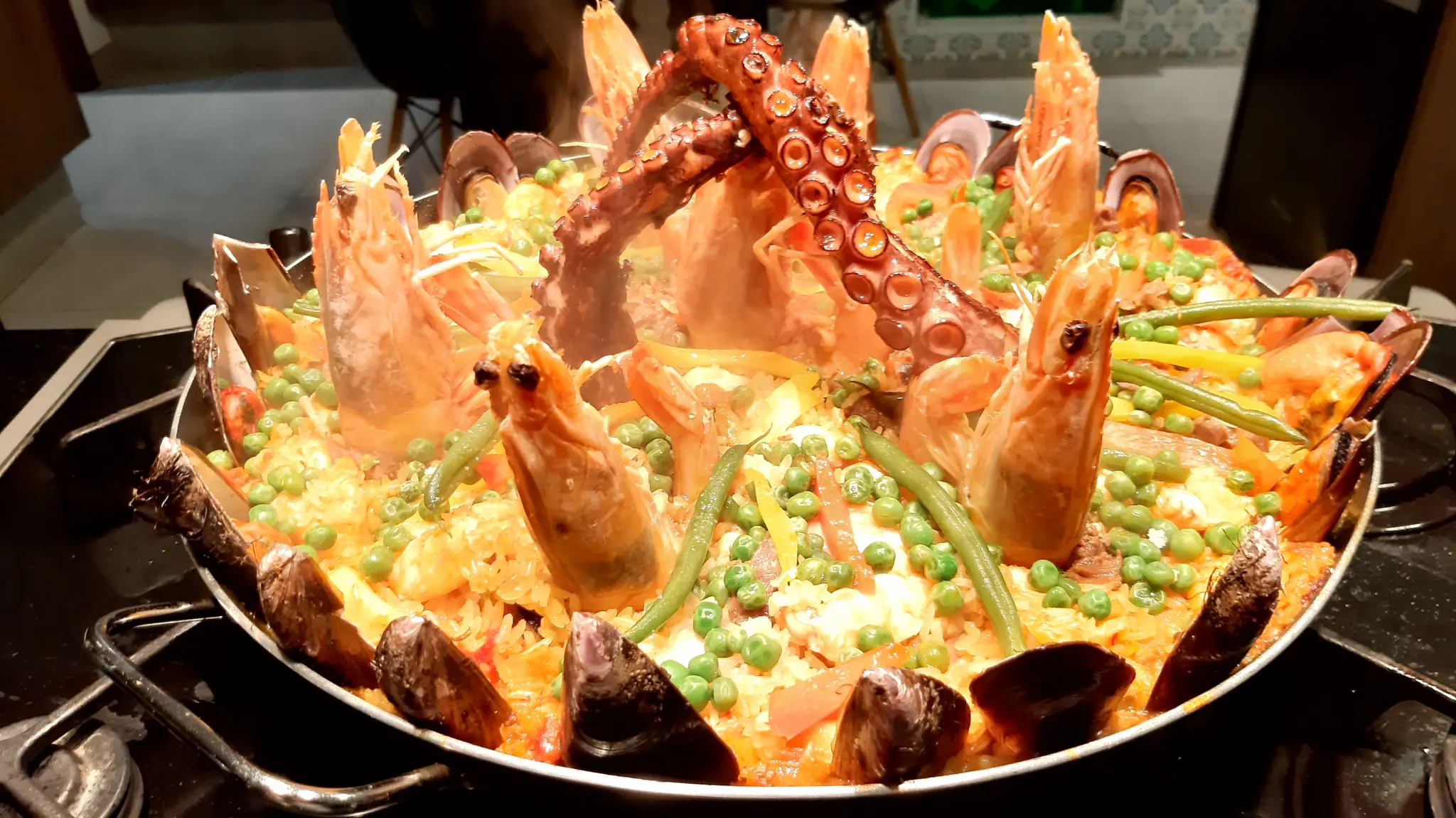 Paella preparada pelo Cibi Sana