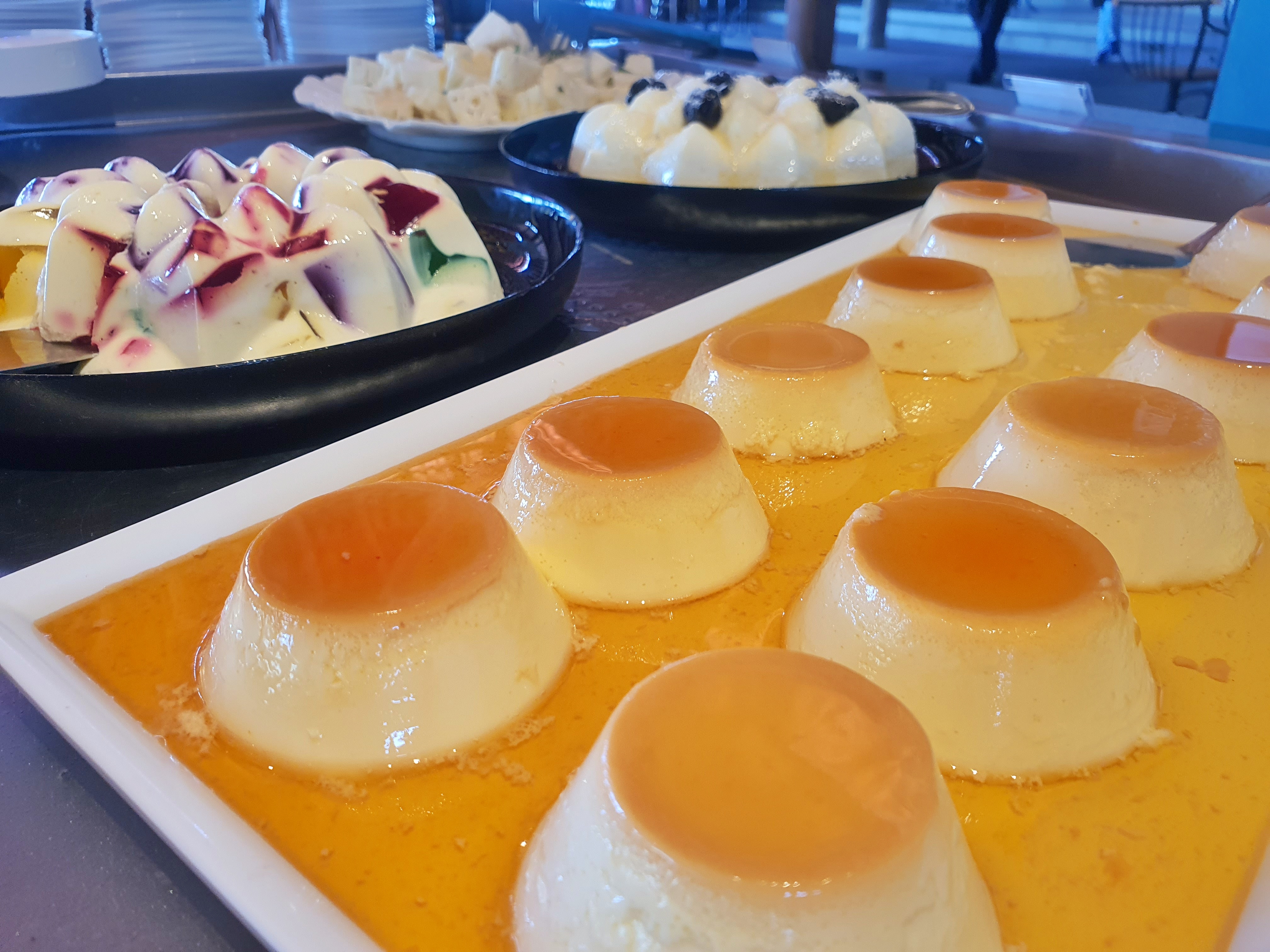 Sobremesas servidas no buffet do Cibi Sana