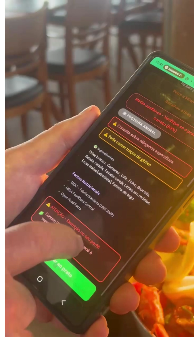 Tela real do SoulNutri exibindo informações de uma preparação
